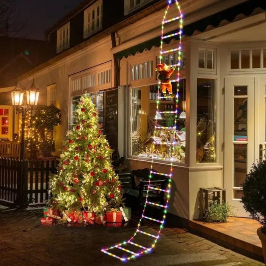 Kletternder Weihnachtsmann mit LED-Lichterkette – Festliche Deko für Ihr Zuhause Mivoza Deutschland
