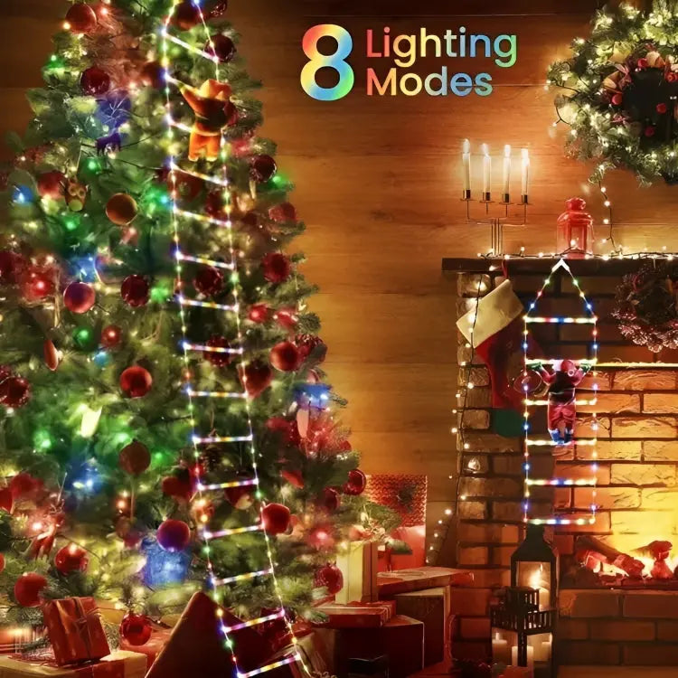 Kletternder Weihnachtsmann mit LED-Lichterkette – Festliche Deko für Ihr Zuhause Mivoza Deutschland