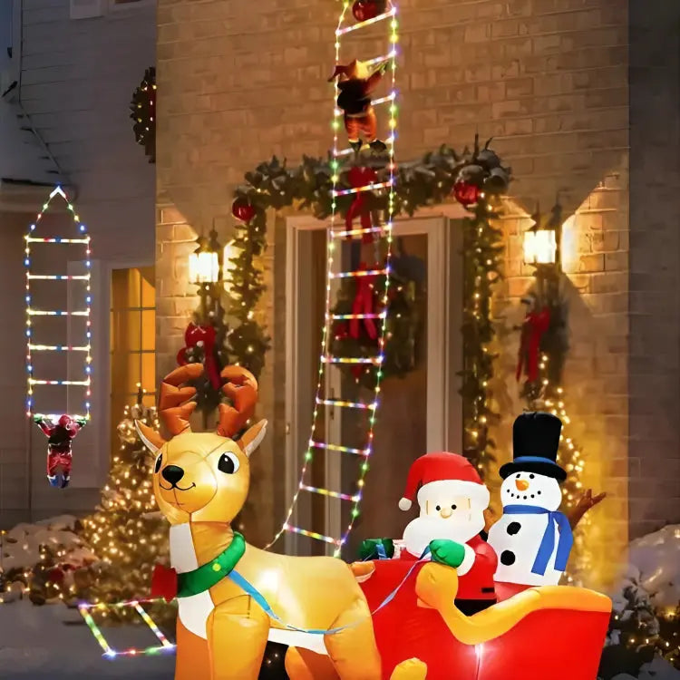 Kletternder Weihnachtsmann mit LED-Lichterkette – Festliche Deko für Ihr Zuhause Mivoza Deutschland