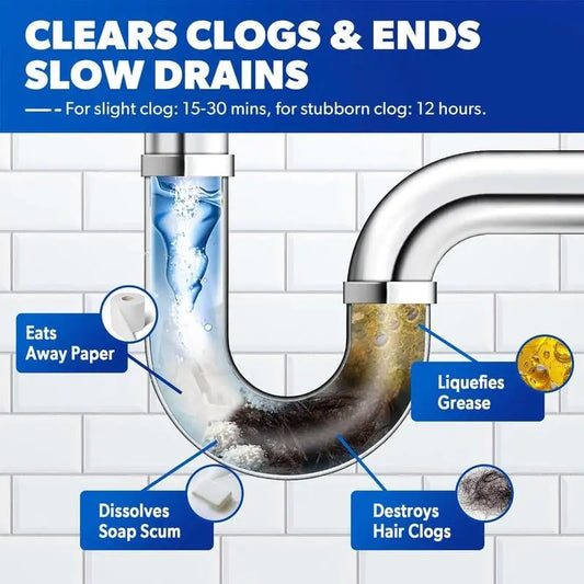 🎁Last Day Promotion🔥Liapu Powerful Pipe Dredging Agent for Kitchen and Toilet Pipelines - Dissolves 200+ Blockages and Kills 99% of Bacteria Zorenza