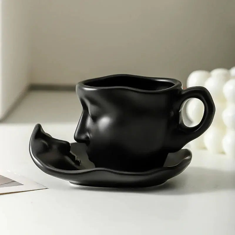 Kreative Keramik-Kuss-Kaffeetasse mit Gesichtsmotiv Mivoza Deutschland