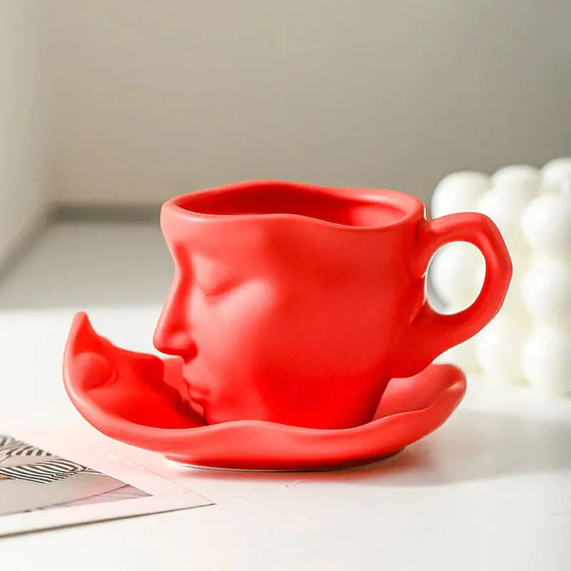 Kreative Keramik-Kuss-Kaffeetasse mit Gesichtsmotiv Mivoza Deutschland