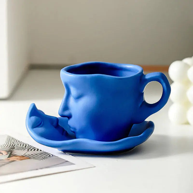Kreative Keramik-Kuss-Kaffeetasse mit Gesichtsmotiv Mivoza Deutschland