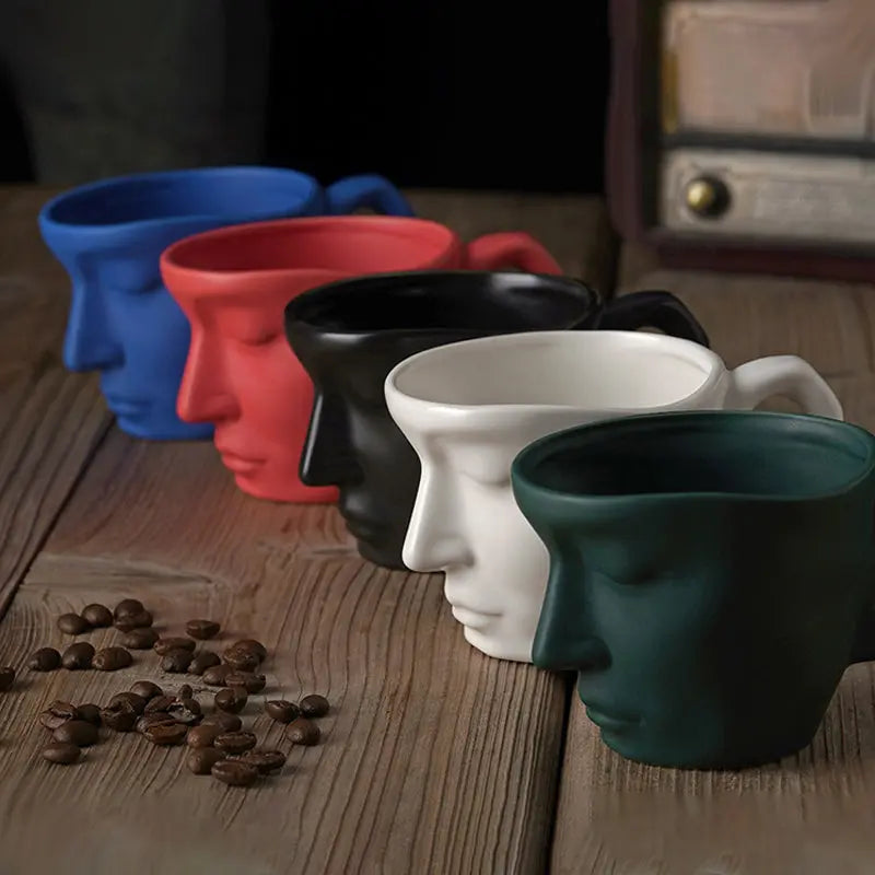 Kreative Keramik-Kuss-Kaffeetasse mit Gesichtsmotiv Mivoza Deutschland