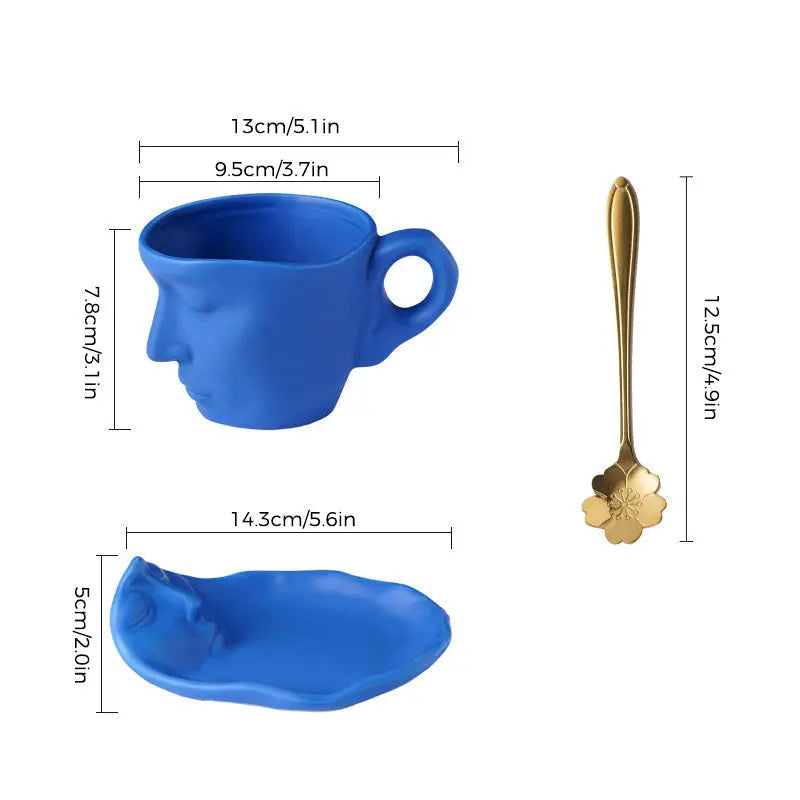 Kreative Keramik-Kuss-Kaffeetasse mit Gesichtsmotiv Mivoza Deutschland