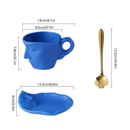 Kreative Keramik-Kuss-Kaffeetasse mit Gesichtsmotiv Mivoza Deutschland
