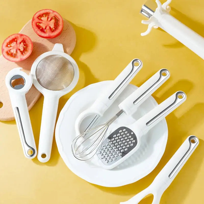Küchenhelfer-Set — Schäler, Reibe, Schneebesen, Öffner, Sieb & Halter Mivoza Deutschland