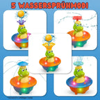 LED-Badefontäne „Krokodil“ – Mit wechselbaren Aufsätzen & Lichteffekt Mivoza Deutschland