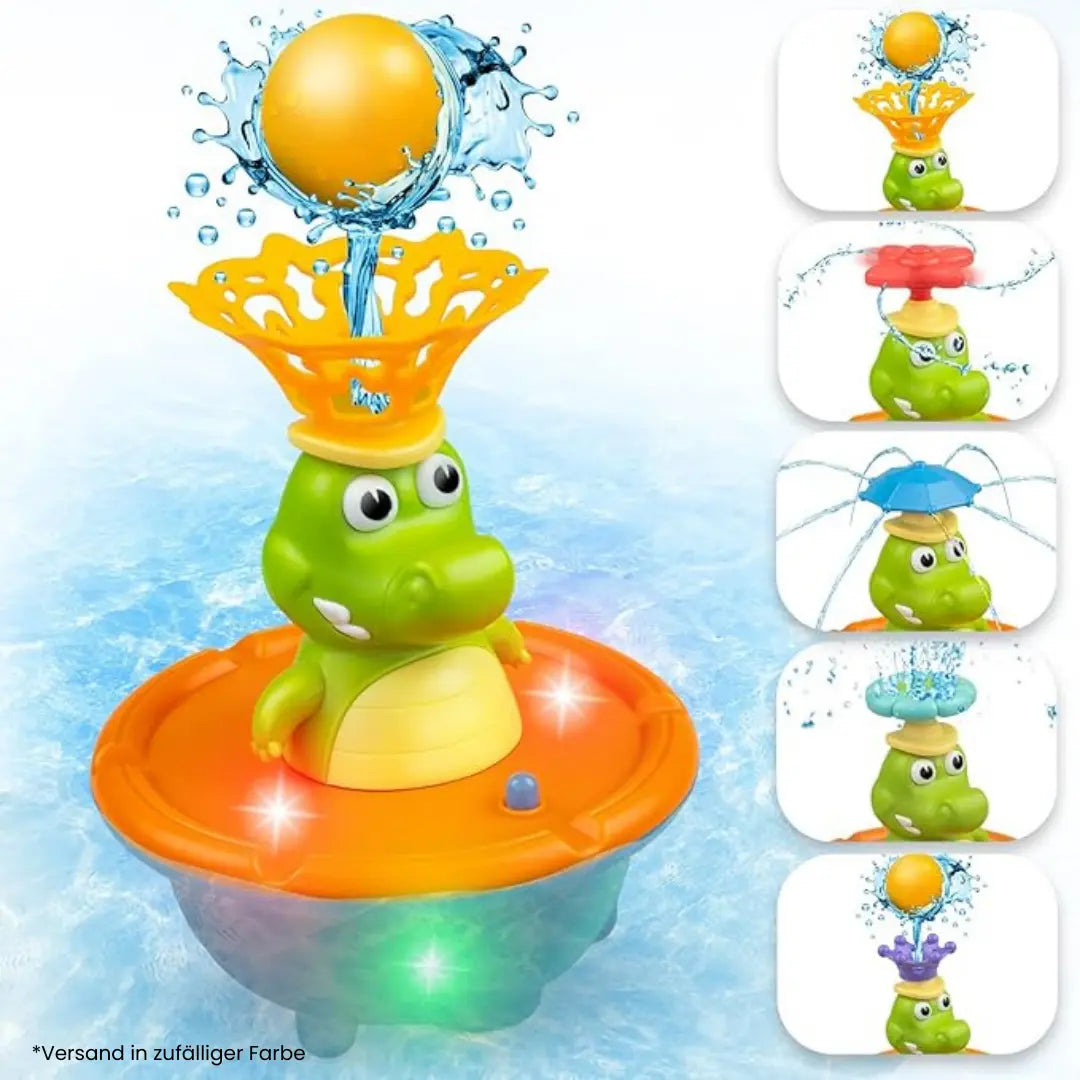 LED-Badefontäne „Krokodil“ – Mit wechselbaren Aufsätzen & Lichteffekt Mivoza Deutschland