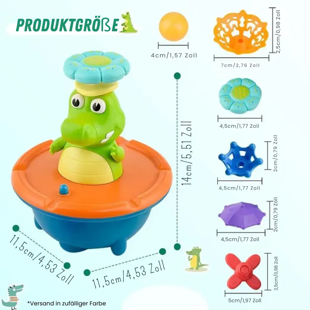 LED-Badefontäne „Krokodil“ – Mit wechselbaren Aufsätzen & Lichteffekt Mivoza Deutschland