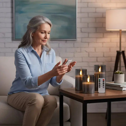 LED-Kerzen Set mit Fernbedienung (3er-Set) Mivoza Deutschland