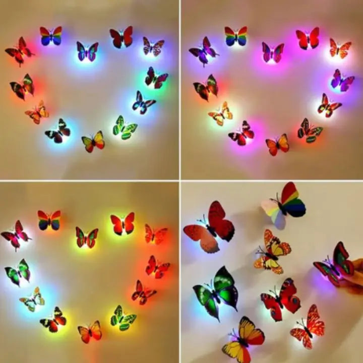 LED Leuchtende Schmetterling Wandaufkleber (12 Stück) Mivoza Deutschland