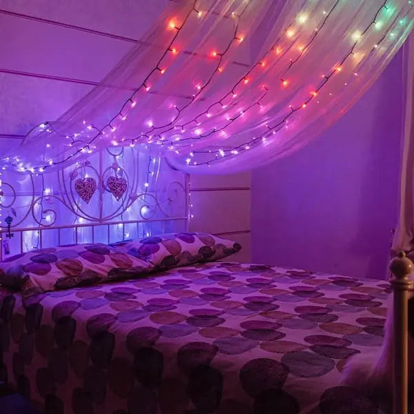 LED Regenbogen Vorhang Lichter — Farbwechsel Wasserdicht Dekoration Mivoza Deutschland