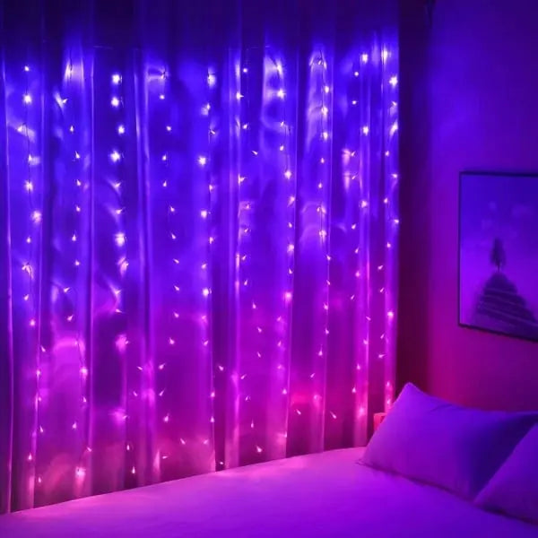 LED Regenbogen Vorhang Lichter — Farbwechsel Wasserdicht Dekoration Mivoza Deutschland