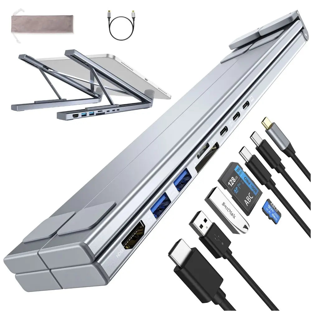 Laptopständer faltbar mit 8-in-1-Hub – Für Technikliebhaber & Schnellladefans Mivoza Deutschland