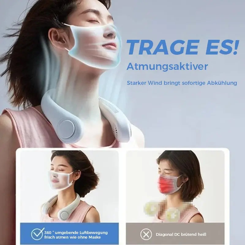 Lautloser Halsventilator – Freihändig, sicher & ideal für Sommeraktivitäten Mivoza Deutschland