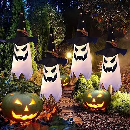 Leuchtender Hexenhut – LED-Halloween-Dekoration für den Außenbereich mit blinkenden Modi Mivoza Deutschland