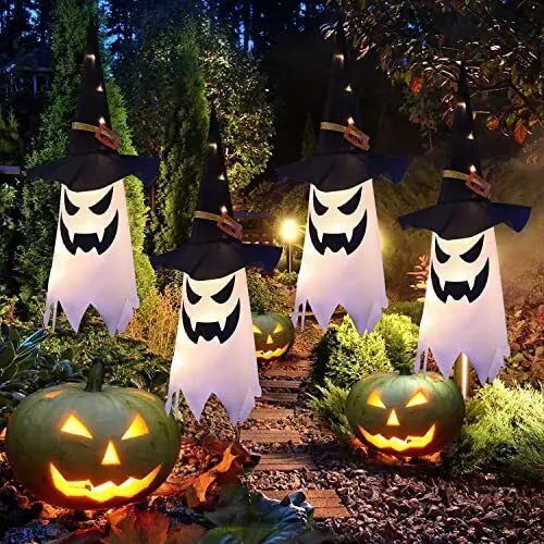 Leuchtender Hexenhut – LED-Halloween-Dekoration für den Außenbereich mit blinkenden Modi Mivoza Deutschland