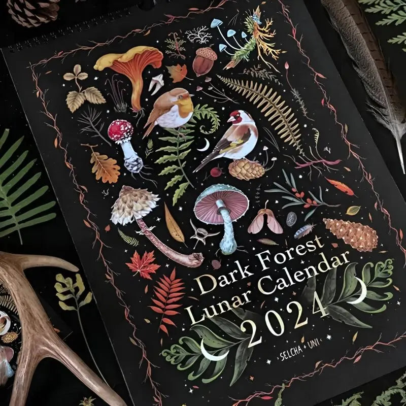 LunarPlanner™ Dunkler Wald-Mond-Kalender (2024) Mivoza Deutschland