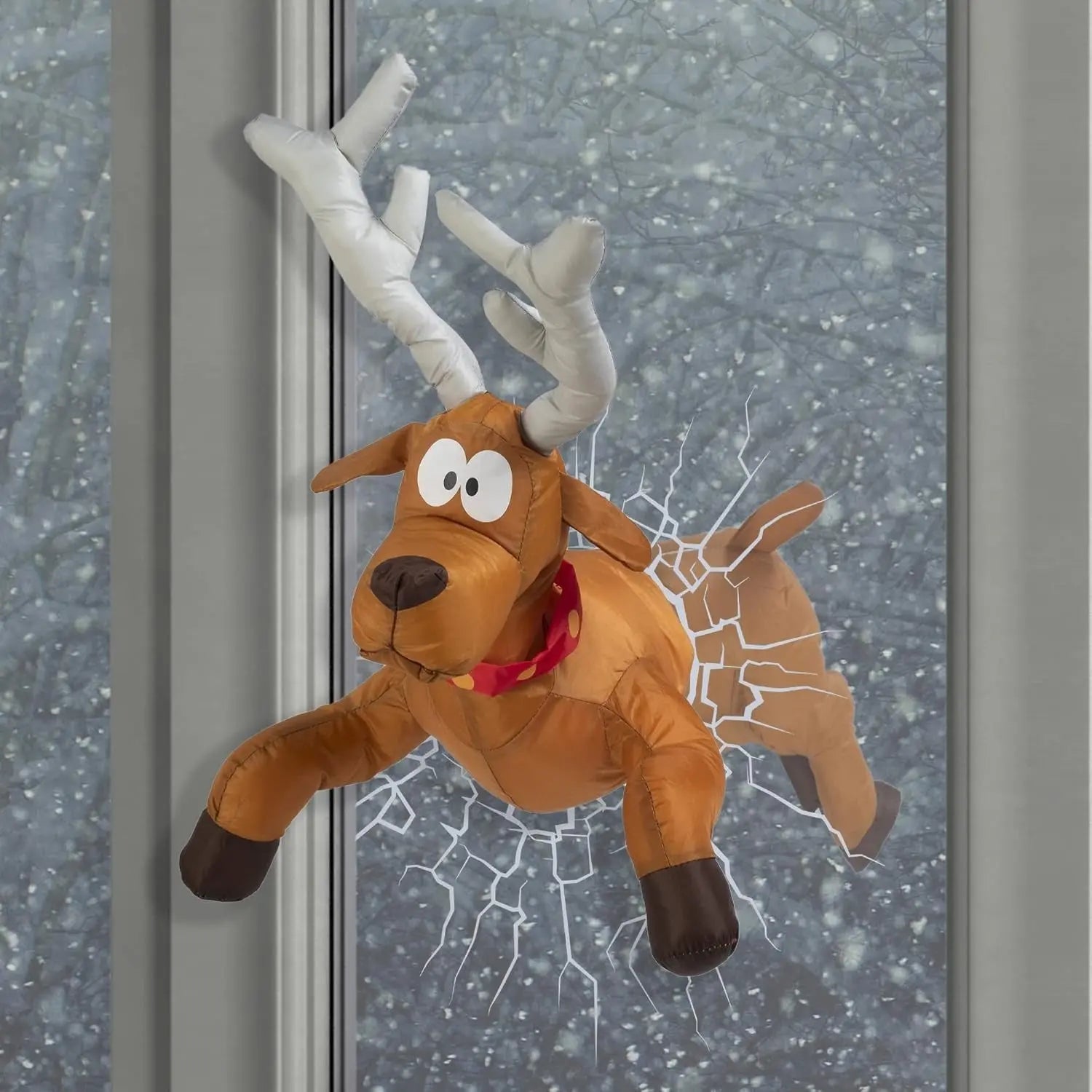 Lustige Santa-Crash-Fensterdeko — Für Haus & Büro zur Weihnachtszeit Mivoza Deutschland
