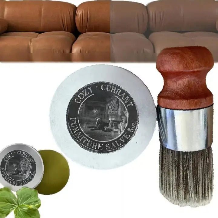 Möbelsalbe mit Premium-Pinsel - Natürliche Pflege für Holz & Leder Mivoza Deutschland