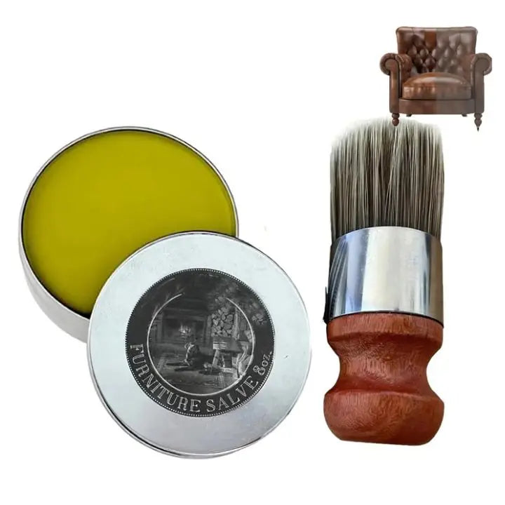 Möbelsalbe mit Premium-Pinsel - Natürliche Pflege für Holz & Leder Mivoza Deutschland