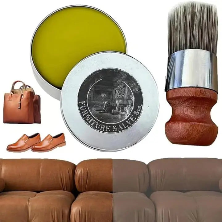 Möbelsalbe mit Premium-Pinsel - Natürliche Pflege für Holz & Leder Mivoza Deutschland