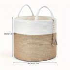 Baumwoll-Aufbewahrungskorb mit Griffen – Elegantes Boho-Design