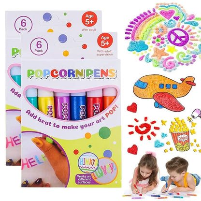 Magische Puffy Popcorn Stifte — Kreativer 3D-Malspaß für Jung & Alt 6er-Set Mivoza Deutschland