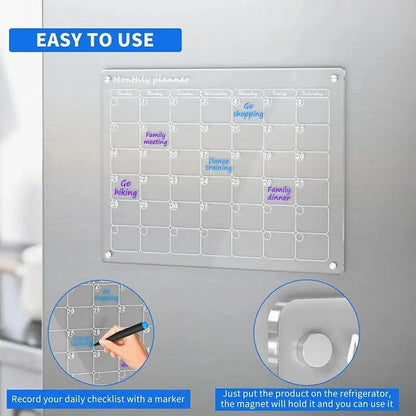 Magnetischer Acryl-Kalender — Transparenter Planer für Küche und Haushalt Mivoza Deutschland