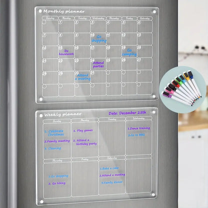 Magnetischer Acryl-Kalender — Transparenter Planer für Küche und Haushalt Mivoza Deutschland