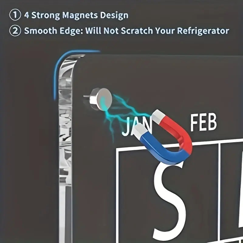 Magnetischer Acryl-Kalender — Transparenter Planer für Küche und Haushalt Mivoza Deutschland
