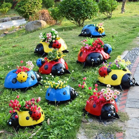 Marienkäfer Blumentopf – Wetterfeste Gartendeko aus Harz Mivoza Deutschland