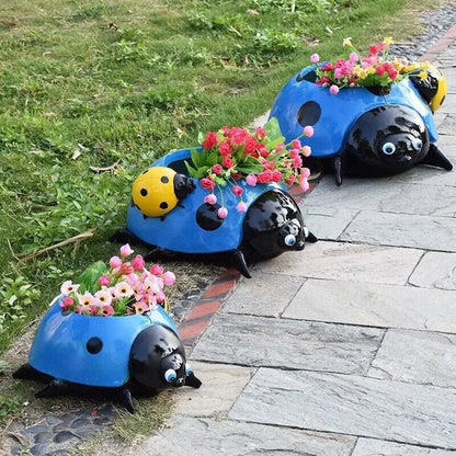 Marienkäfer Blumentopf – Wetterfeste Gartendeko aus Harz Mivoza Deutschland