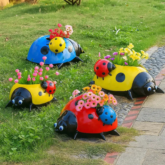 Marienkäfer Blumentopf – Wetterfeste Gartendeko aus Harz Mivoza Deutschland
