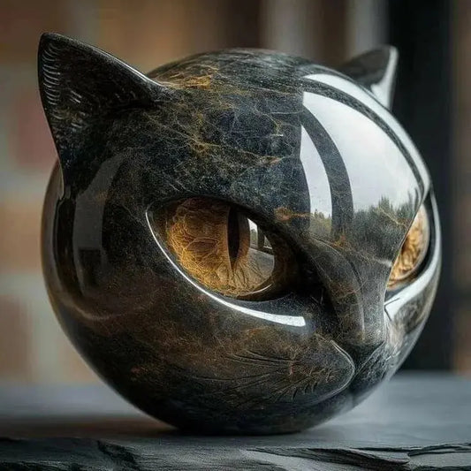 Marmorkatzen-Skulptur –  Perfekte Ergänzung zu Pflanzen & Wohnaccessoires Mivoza Deutschland
