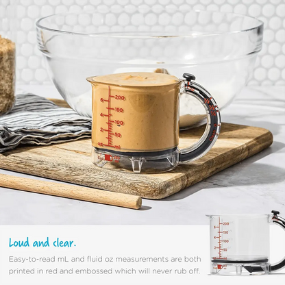 Messbecher mit verstellbarem Boden — 1 Cup bis ¼ Cup in einem Mivoza Deutschland