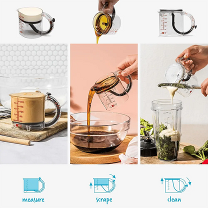 Messbecher mit verstellbarem Boden — 1 Cup bis ¼ Cup in einem Mivoza Deutschland