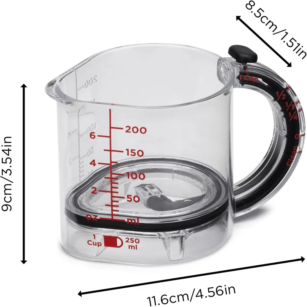 Messbecher mit verstellbarem Boden — 1 Cup bis ¼ Cup in einem Mivoza Deutschland