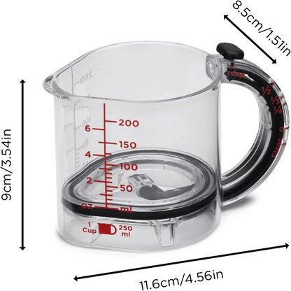 Messbecher mit verstellbarem Boden — 1 Cup bis ¼ Cup in einem Mivoza Deutschland