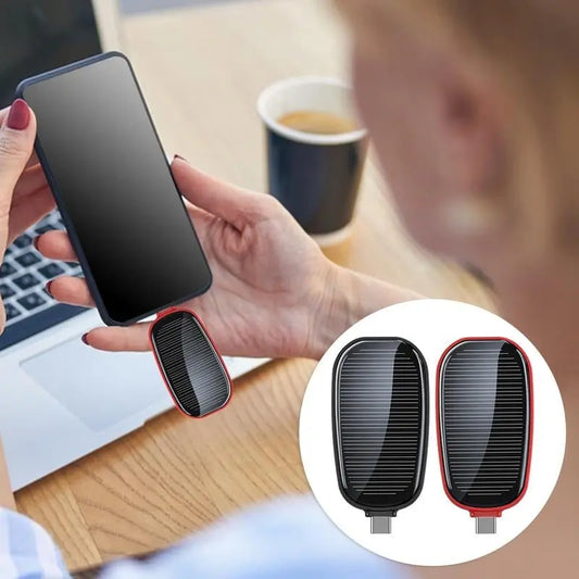 Mini Notfall-Solar-Powerbank – Kompakter Solarlader mit Lightning- oder Typ-C-Anschluss Mivoza Deutschland