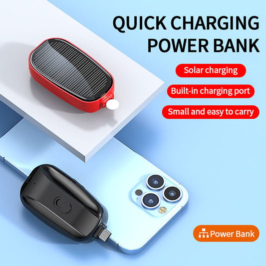 Mini Notfall-Solar-Powerbank – Kompakter Solarlader mit Lightning- oder Typ-C-Anschluss Mivoza Deutschland