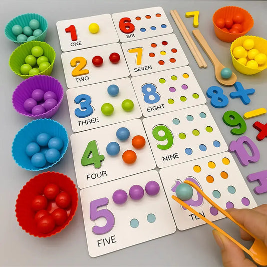 Montessori-Rechenspiel mit Holzperlen – Fördert Zahlenverständnis Mivoza Deutschland