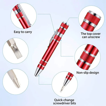 Multi-Bit Mini-Schraubendreher – Kompaktes Reparaturwerkzeug aus Aluminiumlegierung Mivoza Deutschland
