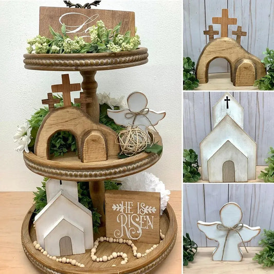 Osterdeko-Set aus Holz — Symbol für Frieden, Hoffnung & Neubeginn 4er-Set Mivoza Deutschland