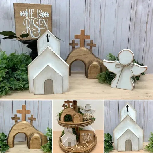 Osterdeko-Set aus Holz — Symbol für Frieden, Hoffnung & Neubeginn 4er-Set Mivoza Deutschland