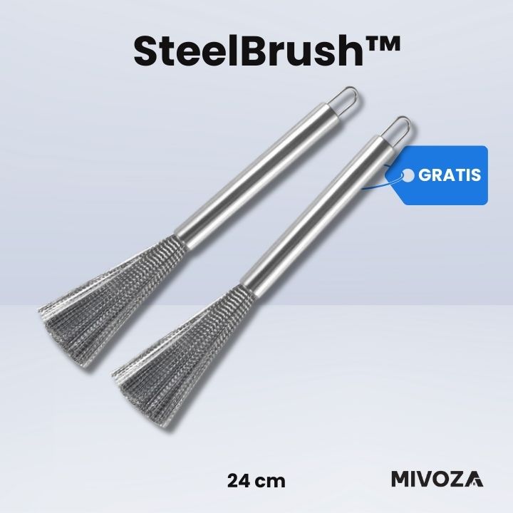 1+1 Gratis | SteelBrush™ meistert auch hartnäckige Verschmutzungen mühelos