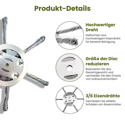 1+1 Gratis | Langlebiger Stahl-Grasschneidekopf für präzises Schneiden