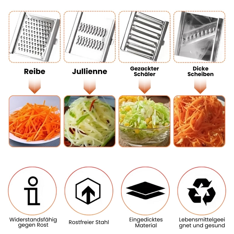 Mehrzweck-4-in-1-Gemüsehobel aus Edelstahl
