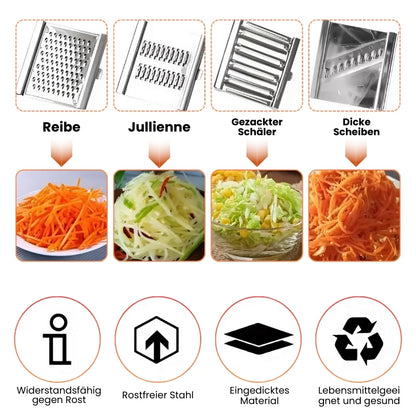Mehrzweck-4-in-1-Gemüsehobel aus Edelstahl